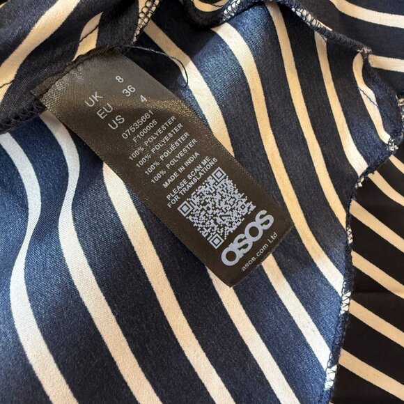 ASOS Striped Short-Sleeve Satin Dress - Picture 8 of 10